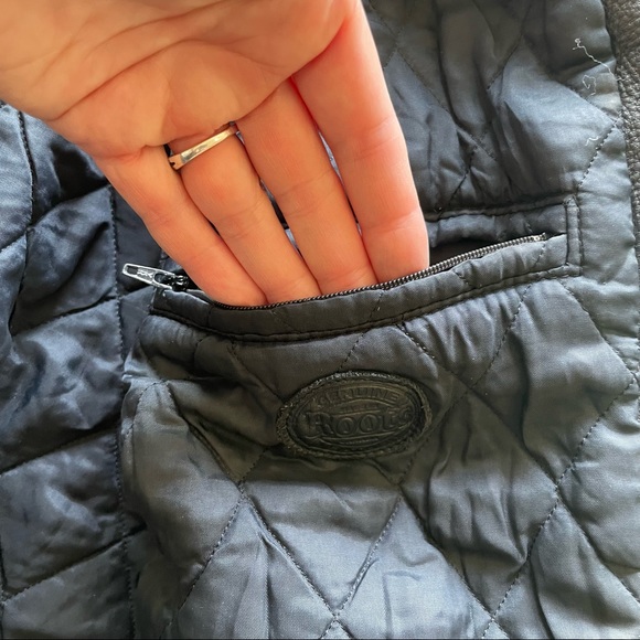 Roots Navy Leather Embroidered USA Vest - Picture 7 of 11